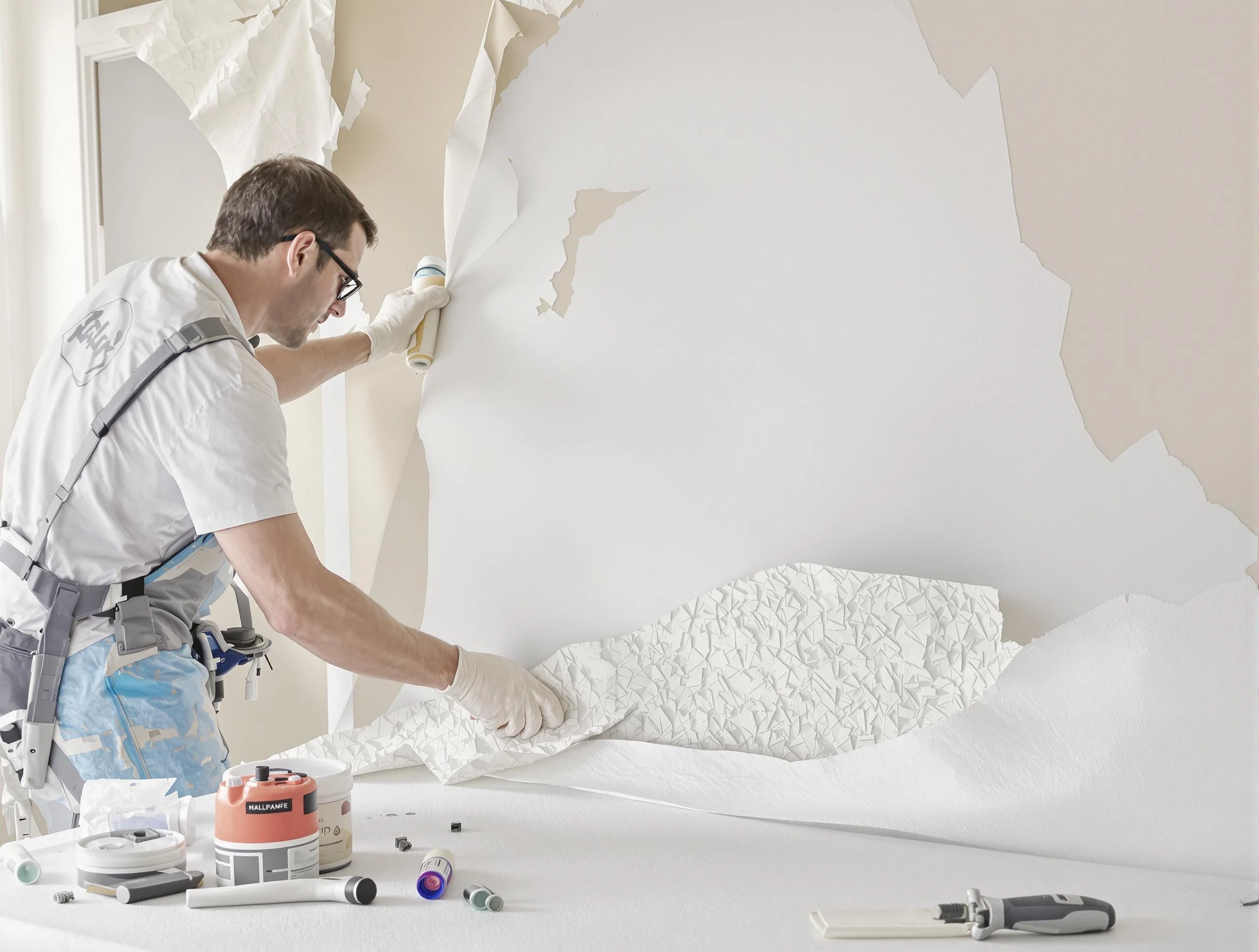 Detailed wallpaper removal and wall prep by Middleburg Heights House Painters in Middleburg Heights